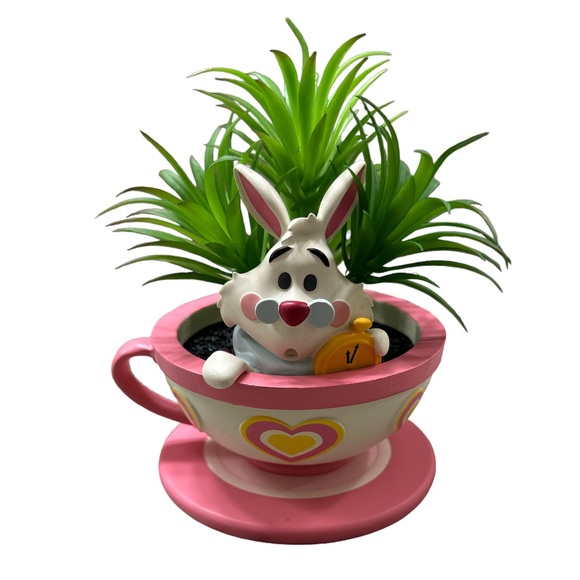 Disney Accents Disney Parks White Rabbit Tea Cup Succulent Planter